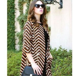 ANTHROPOLOGIE EVA FRANCO Chevron Car Coat